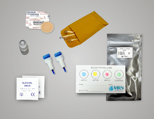 [MDXM0007] MDXM0007 MRNDx Blood Typing Kit: 2 Pack (4 Spot)