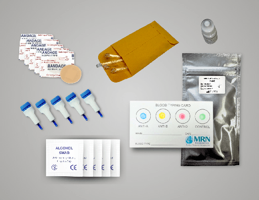[MDXM0008] MDXM0008 MRNDx Blood Typing Kit: 5 Pack (4 Spot)